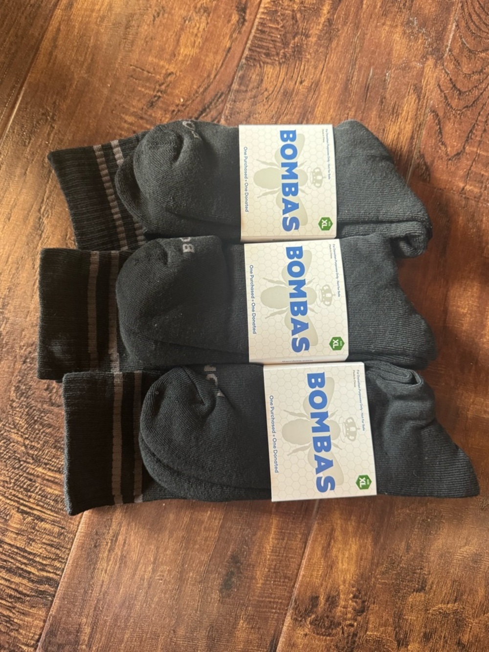NEW Bambas Calf Black Socks Size XL Lot of 2
